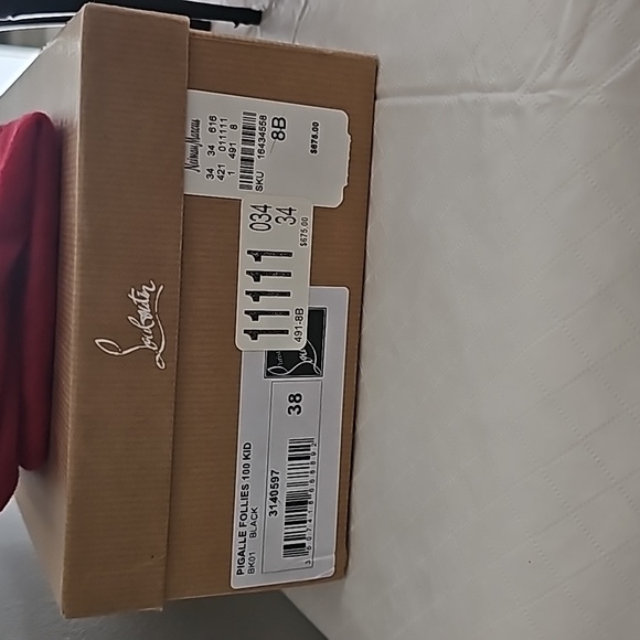 Christian Louboutin Pigalle Follies 100, Size 7 US/38 EU, Black - Picture 5 of 6